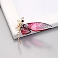 Detail of dragonfly brooch featuring purple gradient wings and sparkling diamond accents - Yellow Green Gradient Dragonfly (C660-A)