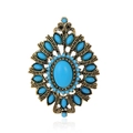 Vintage Brosche im türkischen Stil mit blauem Türkisstein in Antikgold-Finish - Vintage Türkis Stil (B100-B)