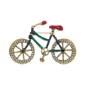 Broche vélo vintage avec émail coloré et strass scintillants sur placage doré - Style de Vélo (B203-A)