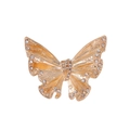 Elegante gouden vlinderbroche met glanzende strass-steentjes en geëmailleerde textuur - Goud (C587-A)