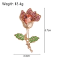 Elegant tulip flower brooch with pink rhinestones and gold finish, size 5.7cm by 3.3cm - Pink Gradient Tulip Style (C331-A)