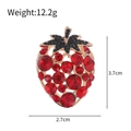 Red and black rhinestone strawberry brooch in gold-tone alloy with 3.7cm height - Red and Black Rhinestone (C292-A)