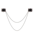 Broche barroco de doble cabezal con piedras negras y detalles de strass brillantes - Estilo Negro Elegante (XL004-C)