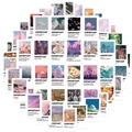 Set di 50 adesivi stile Polaroid con motivi naturali e citazioni motivazionali - Adesivi Paesaggio Curativi (WES197)