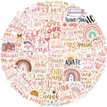 Detailed set of Boho style waterproof PVC stickers with rainbow and floral patterns - Bohemian Style (AZ248)