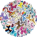 Set di 50 adesivi creativi cane palloncino arcobaleno per decorazione casco e laptop - Set di Adesivi per Cani con Palloncini