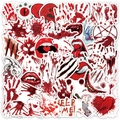 Halloween horror stickers with bloody handprints and splatters for party decorations - Horror Blood Handprint Footprint Series (DD205)