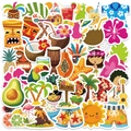 50 Hawaii-Sommer-Sticker mit Palmen, Flamingos und Aloha-Motiven für Dekorationen - AZ287 Sommer Stil 1