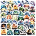 50 wasserfeste Zauberbuch-Aufkleber für Koffer und Laptop mit Aquarell-Kunstmotiven - 50 Stück nicht wiederholendes Set