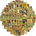 Packung mit 50 Vintage-Comic-Graffiti-Aufklebern, wasserfeste PVC-Retro-Sticker für Koffer - Retro Amerikanischer Comic-Stil (WES207)