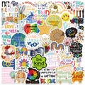 Set of 50 colorful Be Kind inspirational stickers for laptops, water bottles and luggage - Kindness Theme Set (50 Sheets)