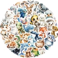 Lot de 50 autocollants animaux aquarelle étanches pour ordinateur portable et bagages - Animal Aquarelle (SJS264)