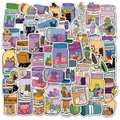 50 waterdichte cartoon kattenstickers in pilfles-ontwerpen voor DIY-decoratie - Kat Anti-Depressiva Fles Serie (PMS224)