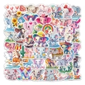 Packung mit 50 süßen Cartoon Elefanten Aufklebern mit bunten Aquarell Tiermotiven - Elefantenfamilie Set