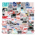 50pcs waterproof EMT paramedic stickers for laptop and luggage with ambulance and medical star - Emergency Medical Theme (TT270)