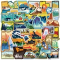 Set mit 50 bunten USA-Bundesstaaten-Aufklebern für Reisegepäck und Laptops - US-Bundesstaaten Serie