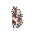 Spilla a foglia vintage con cristalli colorati su base argento, elegante accessorio di lusso - Stile Foglia Multicolore (B249-A)
