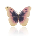 Detail van de elegante vlinderbroche met roze verloopvleugels en gouden sprankelende accenten - Roze Paars Verloop (AL959-B)