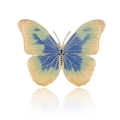 Elegante vlinderbroche met blauw en geel verloop emaille op een witte achtergrond - Geel Blauw Verloop (AL959-A)