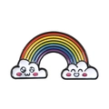 Cute cartoon rainbow and clouds enamel pin with facial expressions on white background - Smiling Cloud Rainbow Style (xz1632)