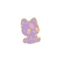 Cartoon purple wizard cat enamel brooch with golden star details and pink gemstone - Purple Starry Cat (XZ3704)