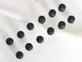 Set of 12 matte black round magnetic scarf clips displayed on transparent cards - Matte Black Spherical Magnetic Clip (XZ4596)