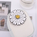Creative rotating daisy enamel pin badge featuring YES NO text on a canvas bag - Rotating Daisy (WXB3342)
