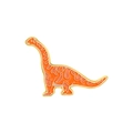 Lindo broche de esmalte de dinosaurio naranja de dibujos animados con bordes dorados - Estilo Braquiosaurio (XZ6974)