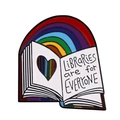 Regenbogen-Emaille-Anstecknadel mit 'Libraries are for Everyone' Buch-Design - Buch Stil (XZ7137)