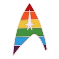 Regenbogen Star Trek Delta Emaille-Anstecker mit weißem Stern auf Herz-Abzeichen - Delta-Logo-Stil (XZ7139)