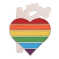 Broche de corazón anatómico arcoíris en aleación con acabado de esmalte brillante - Estilo Corazón Anatómico (XZ7141)
