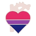 Pin de esmalte de corazón anatómico con colores de la bandera del orgullo bisexual - Estilo Corazón Rosa Azul (XZ7143)