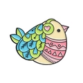 Cute cartoon bird alloy brooch featuring colorful sweater texture and headphones design - Colorful Bird With Headphones (XZ7477)