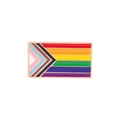 Progress Pride Flag emaille speld in rechthoekige vorm met gouden metalen randen en regenboog - Progress Pride Flag Rechthoekige Stijl (xz5368)