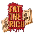 Colorful Enamel Pin featuring Eat The Rich lettering and dollar signs in red and yellow - Eat The Rich(xz7629)