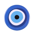 Cute round evil eye tinplate badge pin with vibrant blue and white concentric circles - Evil Eye Concentric Circles Style (XZ7204)