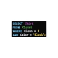 Badge émaillé de programmation SQL avec fond noir et texte de code coloré pour développeurs - Style de Code SQL (QHXZ430)
