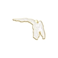 Spilla distintivo angelo in metallo dorato e smalto bianco stile Good Omens - Figura di Angelo Bianca (QHXZ550)