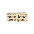 Distintivo metallico rettangolare creativo con scritta 'mr.serotonin man' in oro e nero - Mr. Serotonin Man (QHXZ1157)