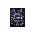 Rectangle black enamel badge featuring one Lovely SCIENCE Teacher text and DNA motifs - Science Teacher (QHXZ1563)