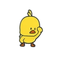 Broche en émail poussin jaune mignon pour décoration de vêtements et sacs - Style Poussin Saluant (sxz250)