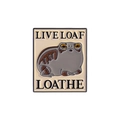 Spilla in smalto divertente con rana a forma di pane e scritta Live Loaf Loathe - Rana Live Loaf Loathe (QHXZ3342)