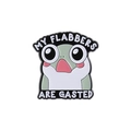 Funny green frog enamel pin featuring MY FLABBERS ARE GASTED text with cute expression - Shocked Frog (QHXZ3373)