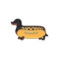 Kreative Dackel-Hot-Dog-Emaille-Anstecknadel mit süßem Wursthund im Brötchen-Design - Dackel Hotdog (qhxz3079)