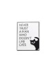 Cat lover brooch with Never Trust a Man Who Doesn't Like Cats quote and black cat - Never Trust A Man Who Doesn't Like Cats Quote (qhxz2303)