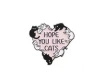 Heart-shaped enamel pin featuring black and white cats and Hope You Like Cats text - Hope You Like Cats Heart and Cats (qhxz2304)