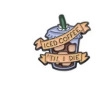 Cute purple iced coffee enamel pin badge with iced coffee til i die ribbon detail - Iced Coffee Til I Die Design (xz8922)