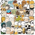 50 pieces of cute cartoon animal head stickers for waterproof laptop and luggage decoration - Style 1 (OPQ270)
