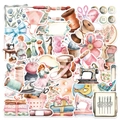 50 pieces of watercolor sewing themed stickers for laptops and craft suitcases - Sewing Theme (OPQ290)