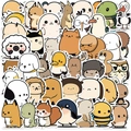 Detailed spread of cute cartoon animal stickers featuring cats dogs and pandas - Style 2 (OPQ283)